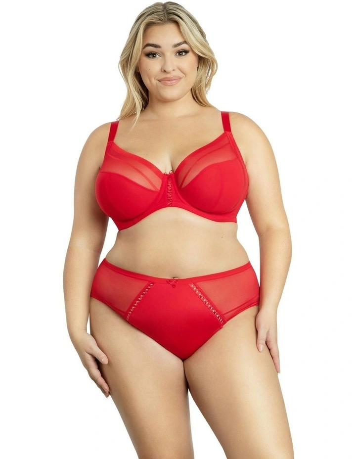 Shea Supportive Full Bust Plunge Bra in Racing red image 7