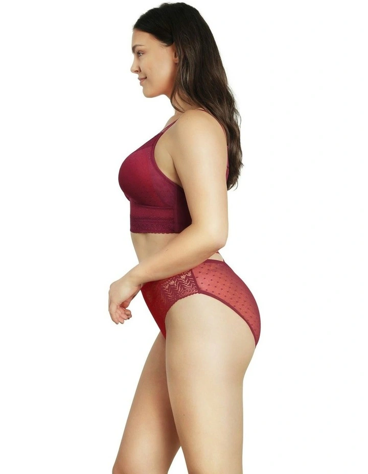 Mia Dot Longline Padded Lace Bralette in Blackberry image 6