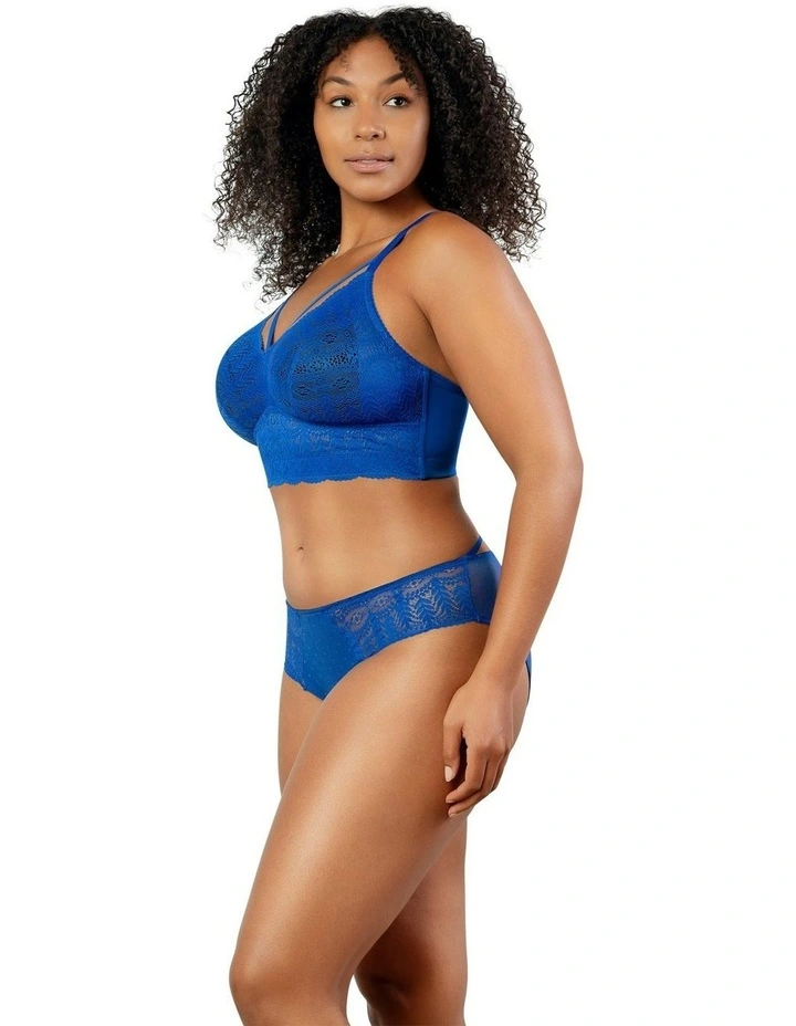 Mia Lace Wireless Longline Lace Bralette in Sapphire image 5