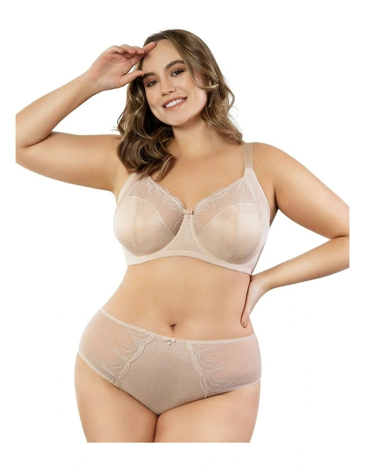 Pearl Wired Unlined Full Bust Bra With Embroidery in Cameo Rose image 4