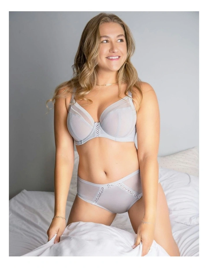 Shea Supportive Full Bust Plunge Bra in Silver image 3