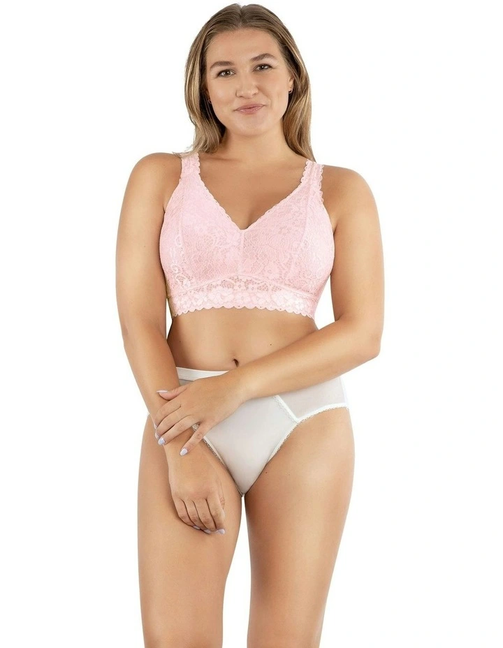Adriana Wirefree Full Bust Lace Bralette in Petal Pink image 3