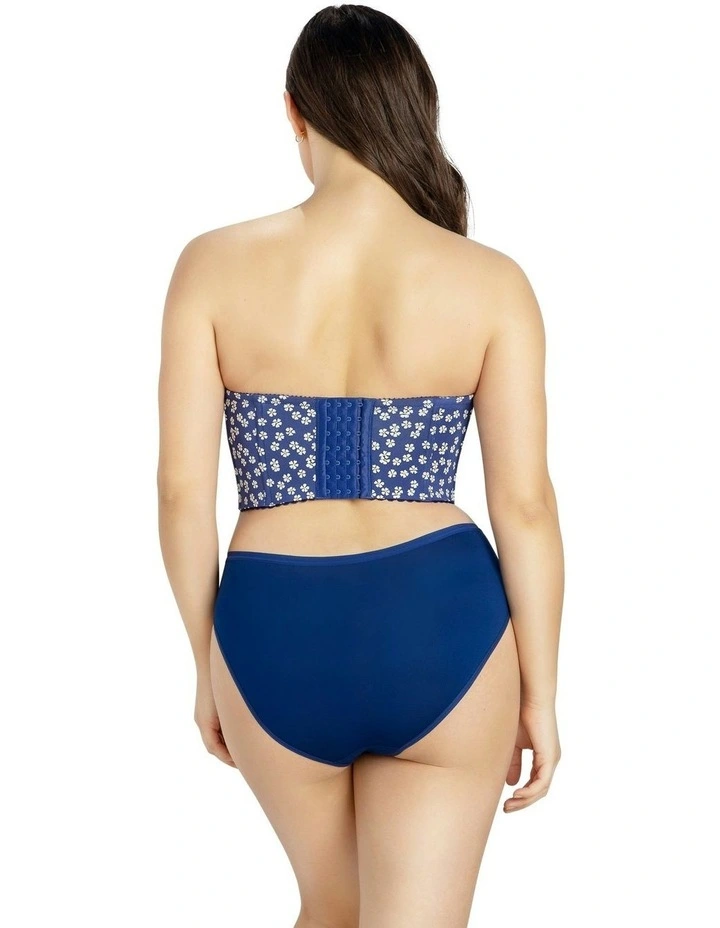 Dolly Strapless Longline Denim Bustier Bra in Blue Daisy image 2
