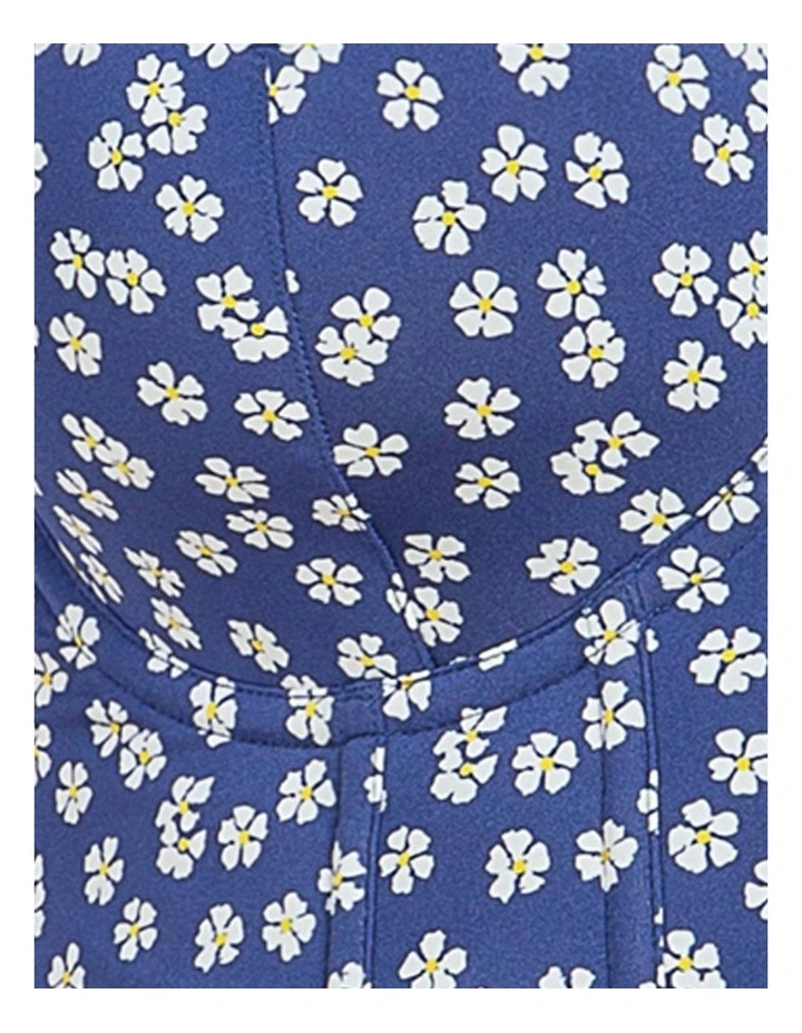 Dolly Strapless Longline Denim Bustier Bra in Blue Daisy image 6
