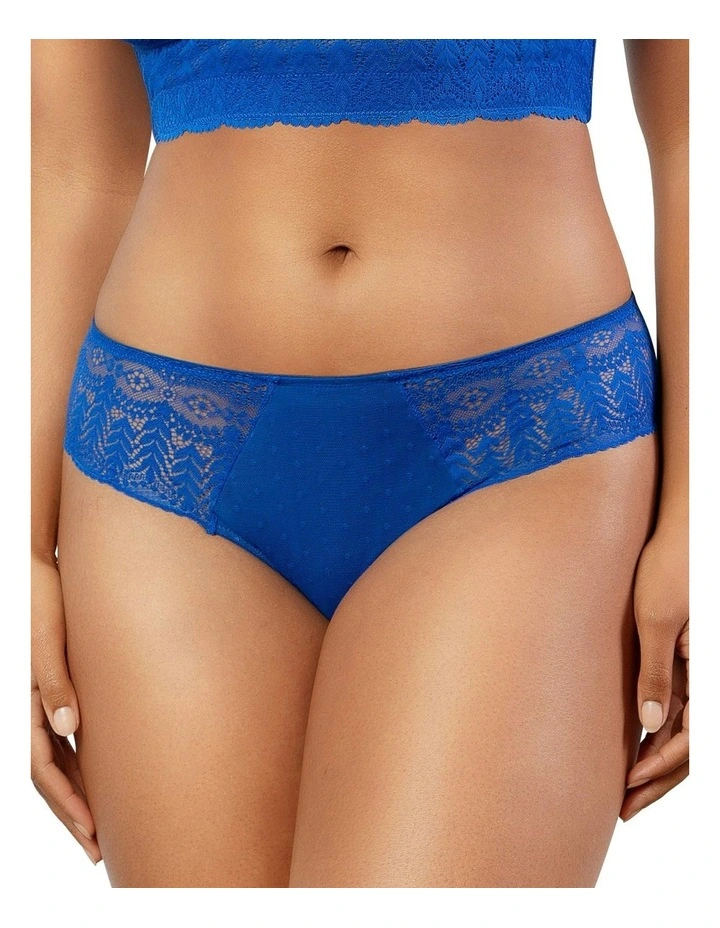 Mia Sheer Mesh And Lace Hipster Brief in Blue image 5