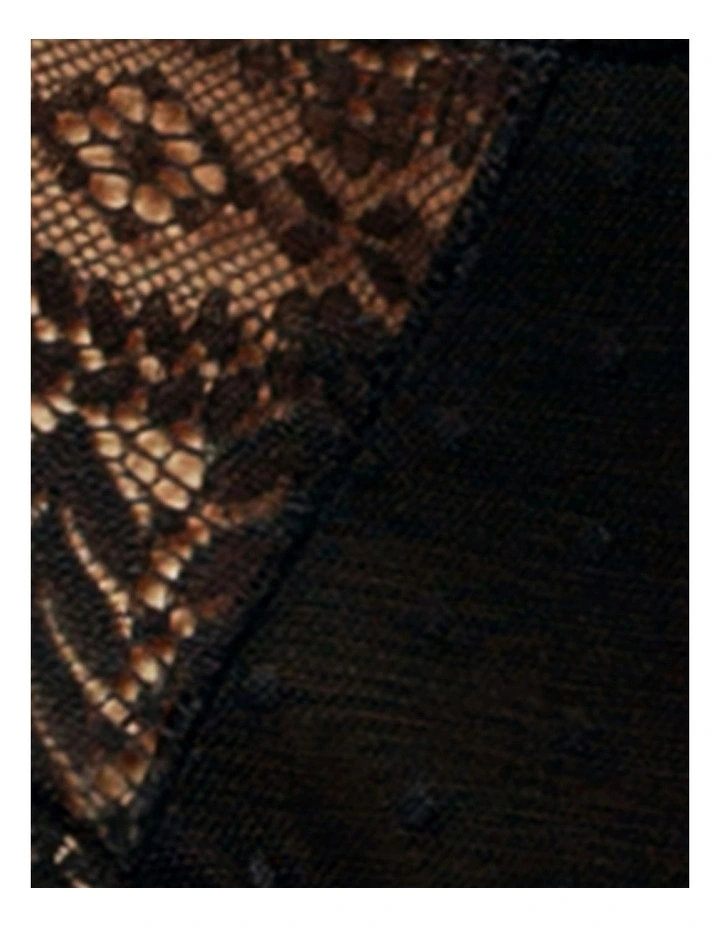 Mia Sheer Mesh & Lace Hipster Brief in Black image 4