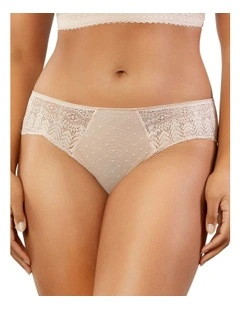 Mia Sheer Mesh & Lace Hipster Brief in Cameo Rose