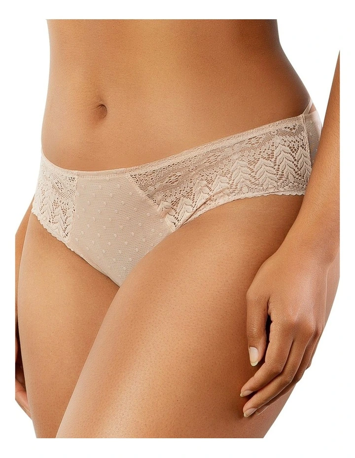 Mia Sheer Mesh & Lace Hipster Brief in Cameo Rose image 3