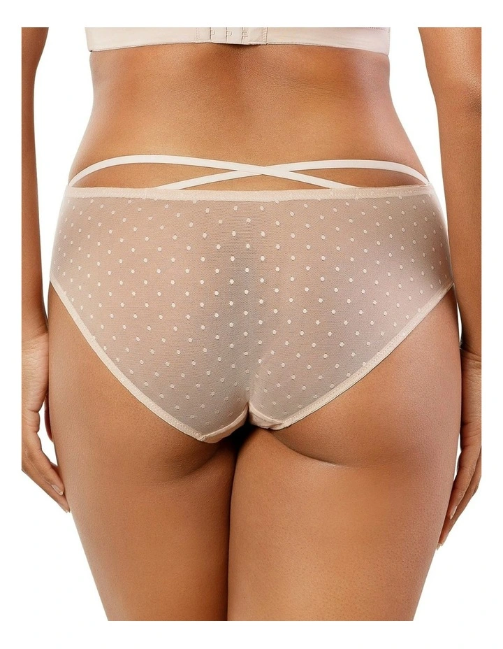 Mia Sheer Mesh & Lace Hipster Brief in Cameo Rose image 6