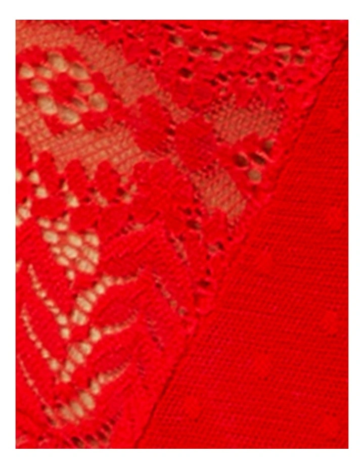 Mia Sheer Mesh & Lace Hipster Brief in Racing Red image 4