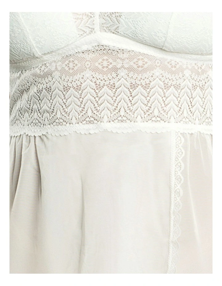 Mia Lace & Mesh Padded Full Bust Chemise in Pearl White image 6