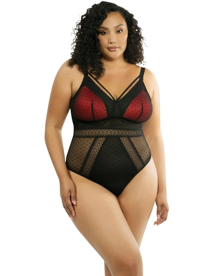 Mia Dot Wireless Thong Bodysuit in Black image 4