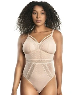 Mia Dot Wireless Thong Bodysuit in Cameo Rose