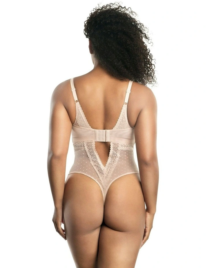 Mia Dot Wireless Thong Bodysuit in Cameo Rose image 2