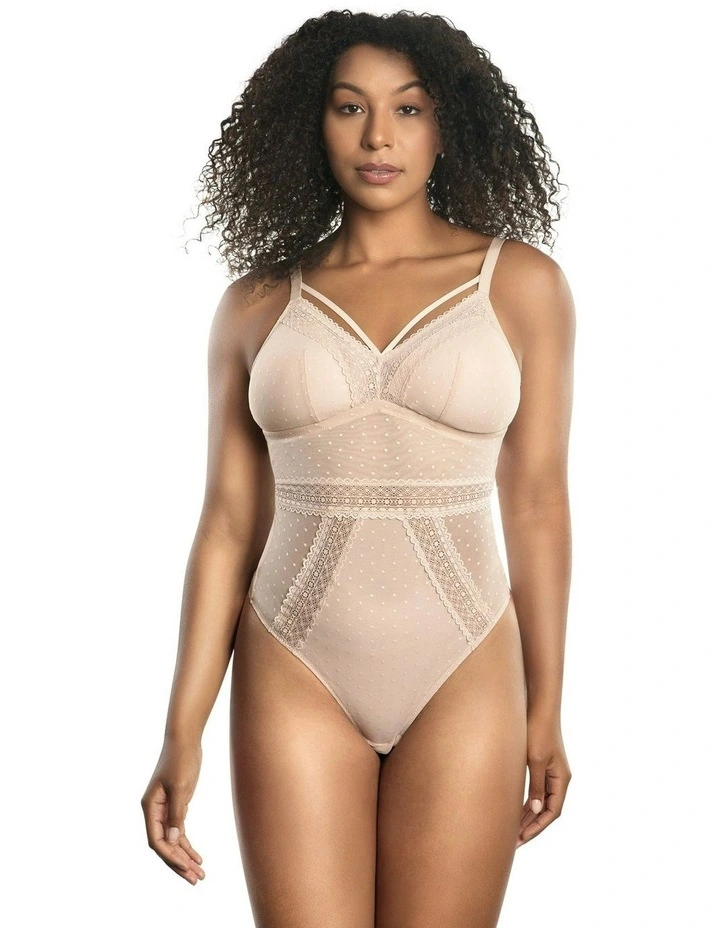 Mia Dot Wireless Thong Bodysuit in Cameo Rose image 4