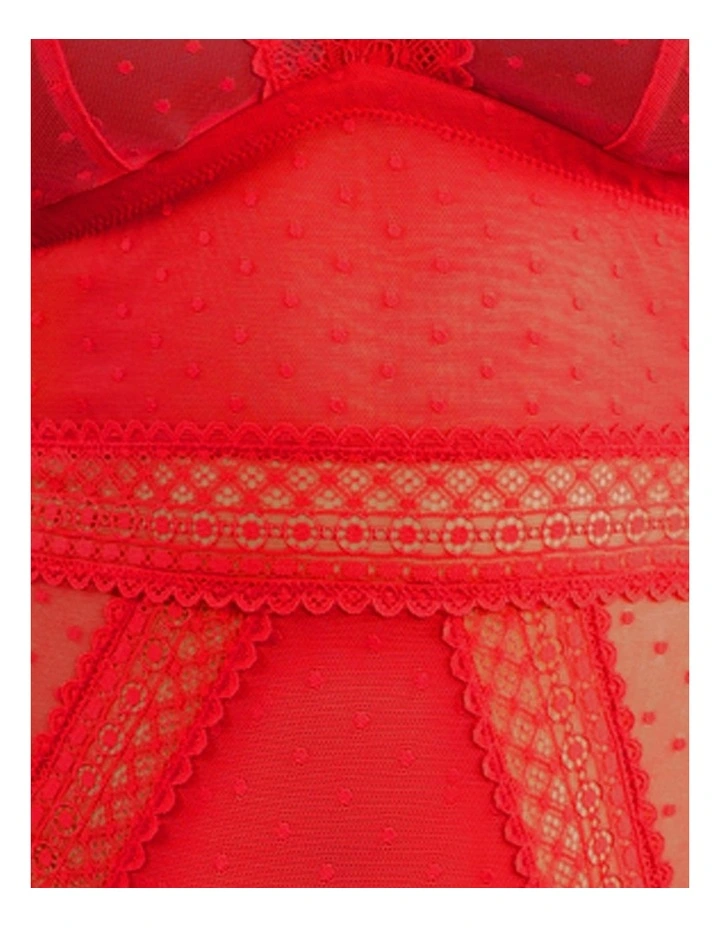 Mia Dot Wireless Thong Bodysuit in Racing Red image 6