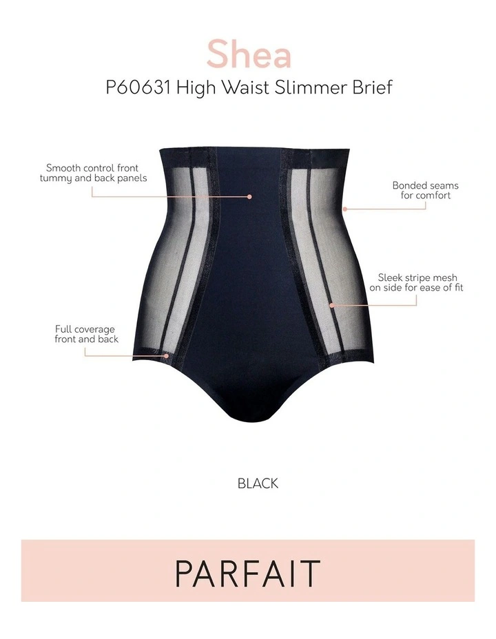 Shea Ultra High Waist Smoothing & Shaping Brief in Black image 6