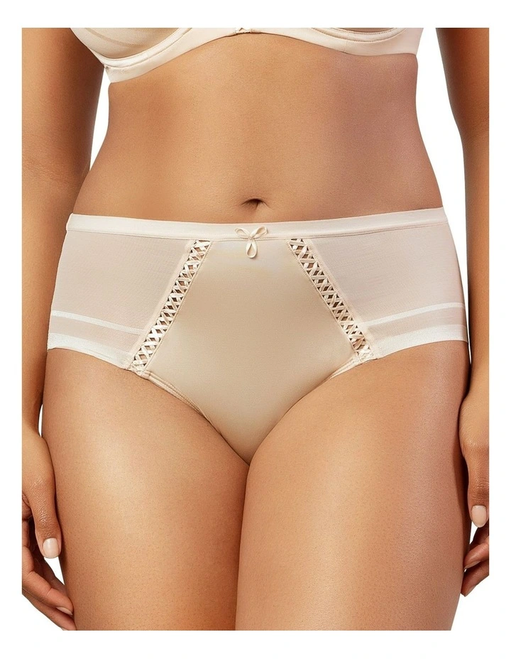 Shea Full Coverage High Waist Brief in Beige image 1