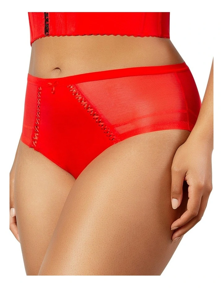 Shea Full Coverage High Waist Brief in Racing Red image 3