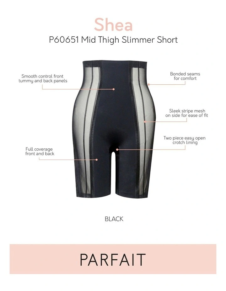 Shea Ultra High Waist Sheer Shapewear Short in Black image 6