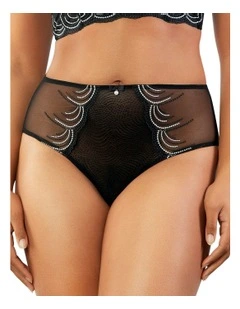 Pearl French Cut High Waist Brief in Black