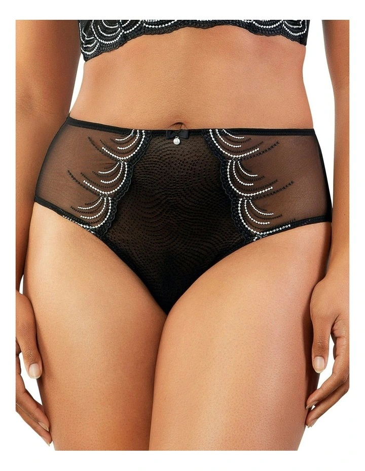 Pearl French Cut High Waist Brief in Black image 5