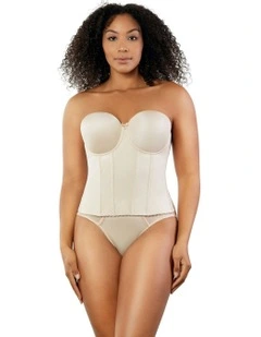 Elise Smoothing Strapless Longline Bustier Bra in Bare
