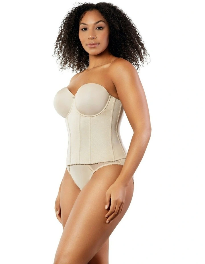 Elise Smoothing Strapless Longline Bustier Bra in Bare image 3