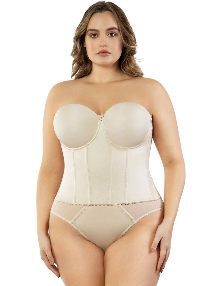 Elise Smoothing Strapless Longline Bustier Bra in Bare image 4