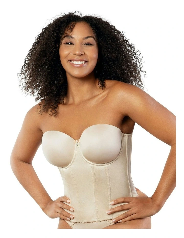 Elise Smoothing Strapless Longline Bustier Bra in Bare image 5