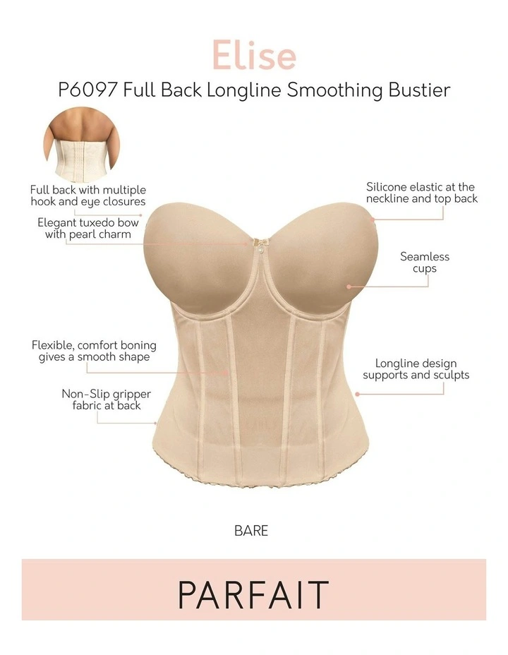 Elise Smoothing Strapless Longline Bustier Bra in Bare image 6