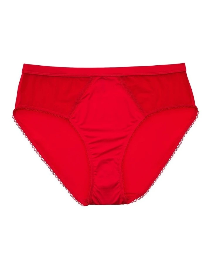 Micro Dressy French Cut High Waist Brief in Racing Red image 4