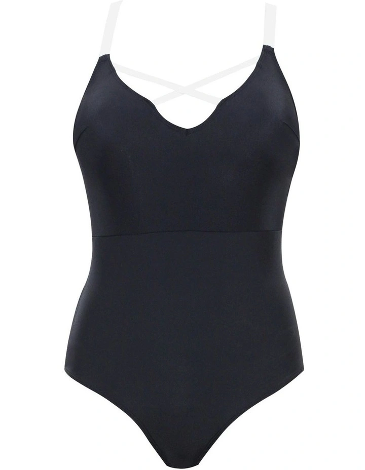 Lauren Wirefree Low Back One Piece Swimsuit in Black/White image 5