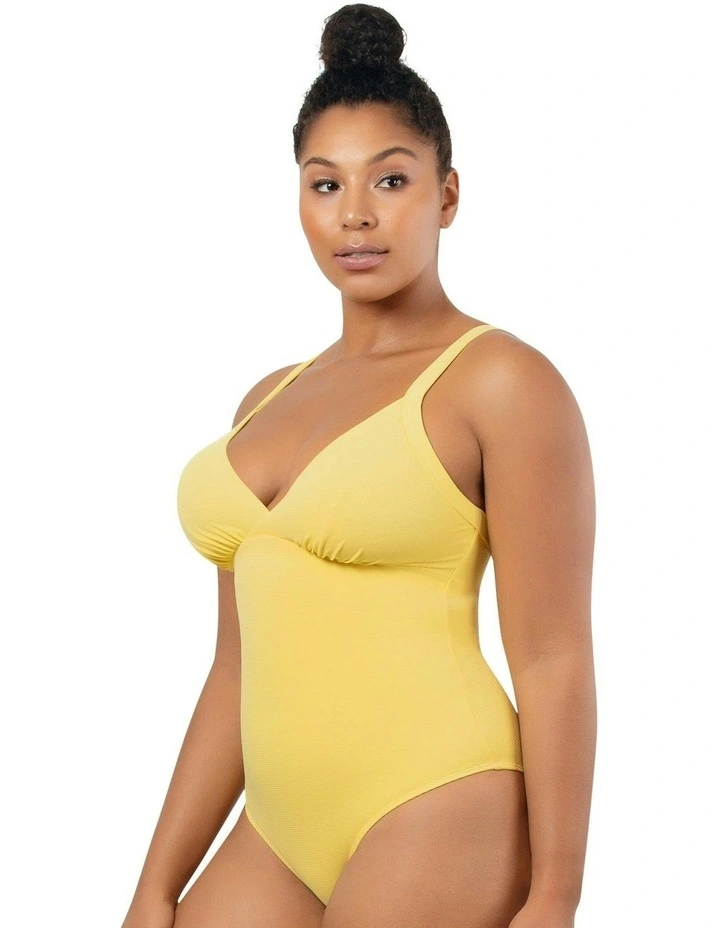 Vivien Full Bust V Neck Plunge Swimsuit in Lemon Drop image 1