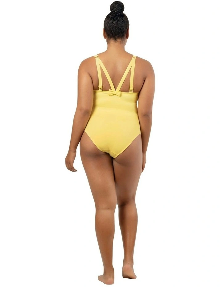 Vivien Full Bust V Neck Plunge Swimsuit in Lemon Drop image 2