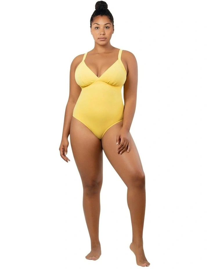 Vivien Full Bust V Neck Plunge Swimsuit in Lemon Drop image 3