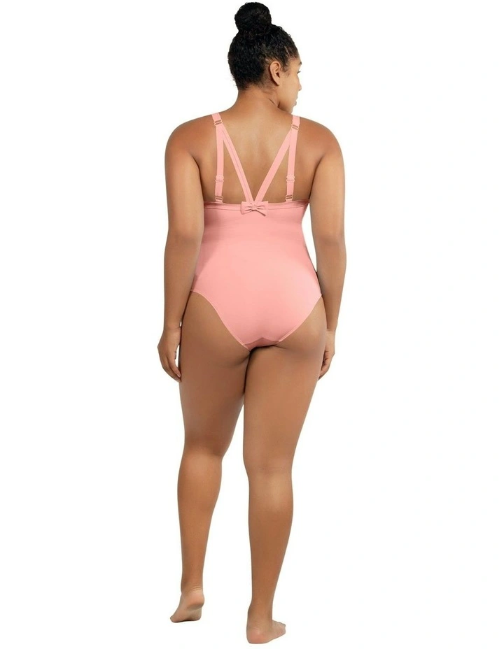 Vivien Full Bust V Neck Plunge Swimsuit in Pink Blush image 2