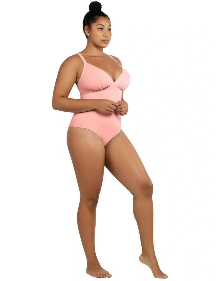 Vivien Full Bust V Neck Plunge Swimsuit in Pink Blush image 3