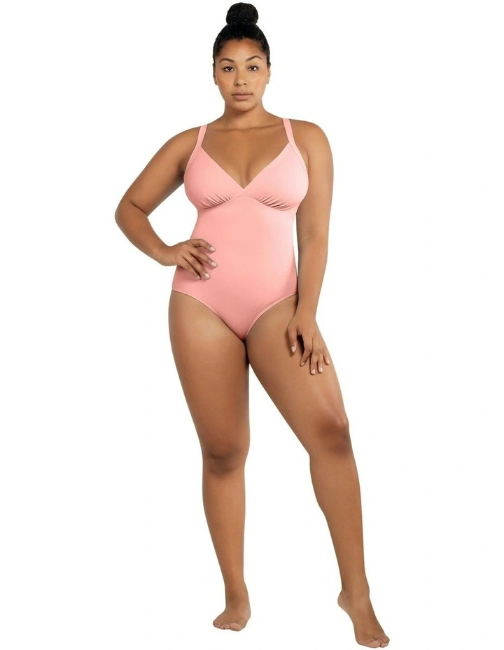 Vivien Full Bust V Neck Plunge Swimsuit in Pink Blush image 4