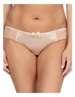 Charlotte Low-Rise Satin Bikini Brief in True Nude
