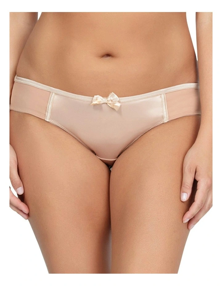 Charlotte Low-Rise Satin Bikini Brief in True Nude image 1