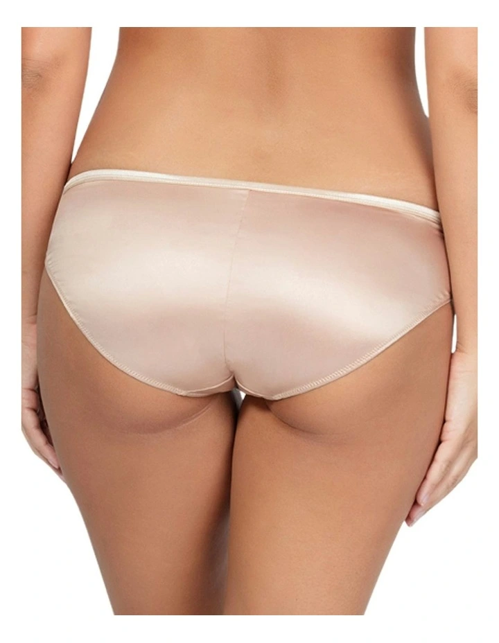 Charlotte Low-Rise Satin Bikini Brief in True Nude image 2