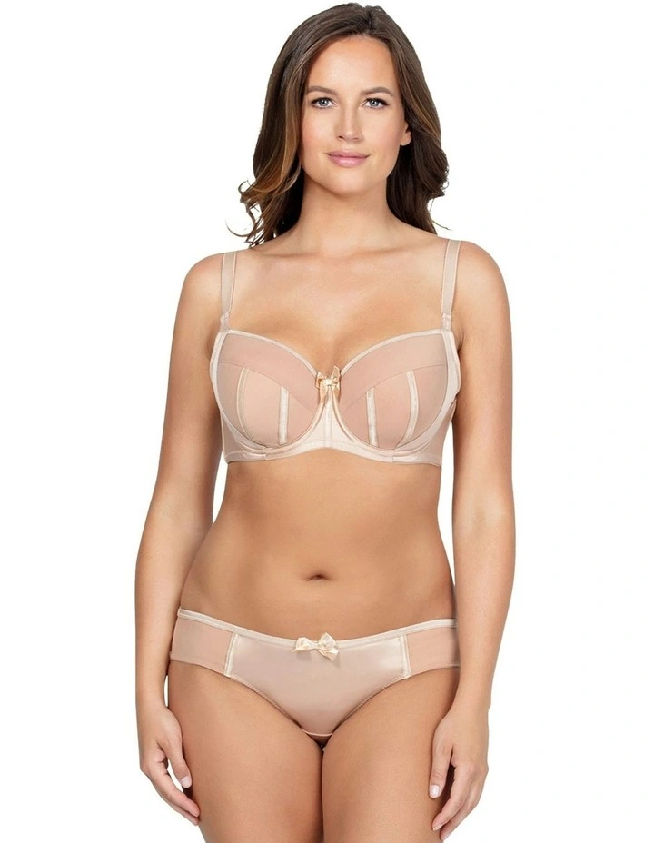 Charlotte Low-Rise Satin Bikini Brief in True Nude image 3