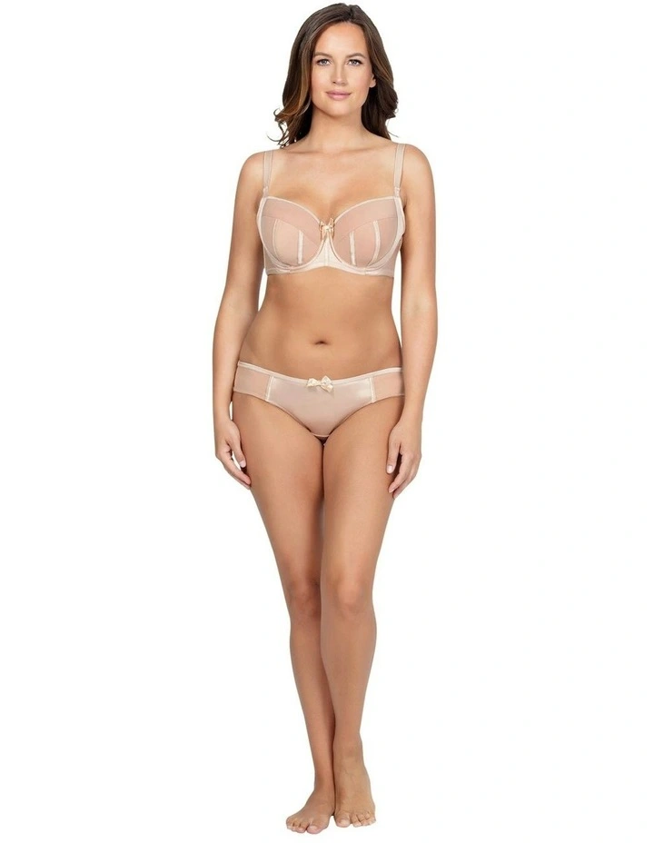 Charlotte Low-Rise Satin Bikini Brief in True Nude image 7
