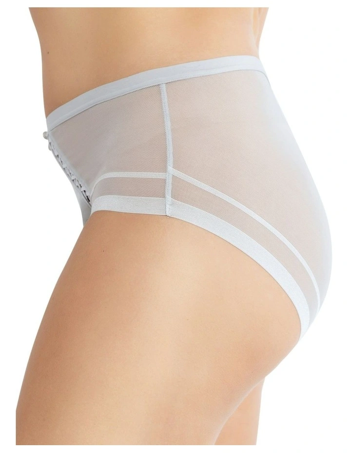 Shea Full Coverage High Waist Brief in Silver image 3