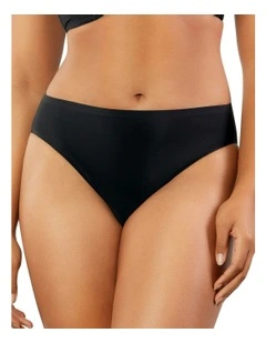 Bonded High Cut Seamless High Waist Brief in Black