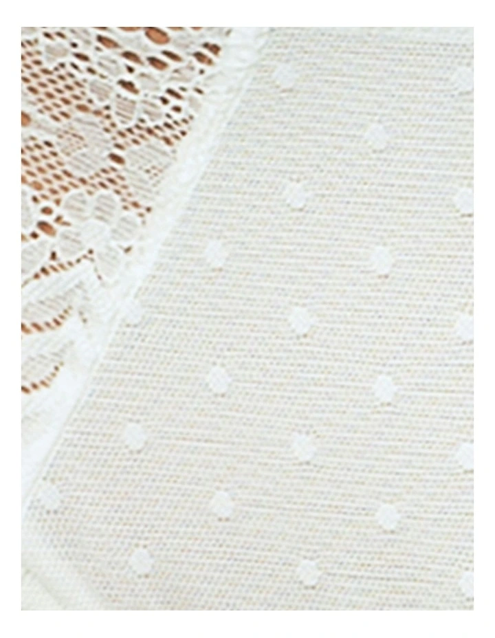 Mia Sheer Mesh & Lace Hipster Brief in Pearl White image 4