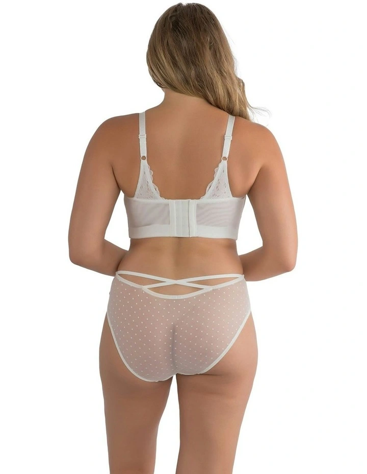 Mia Daisy Wirefree Padded Longline Lace Bralette in Pearl White image 5