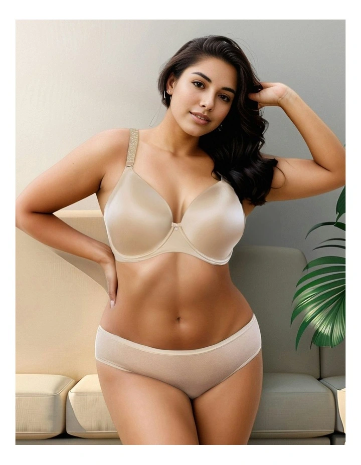 Elise Convertible Wired Seamless Moulded T-shirt Bra in Bare image 4