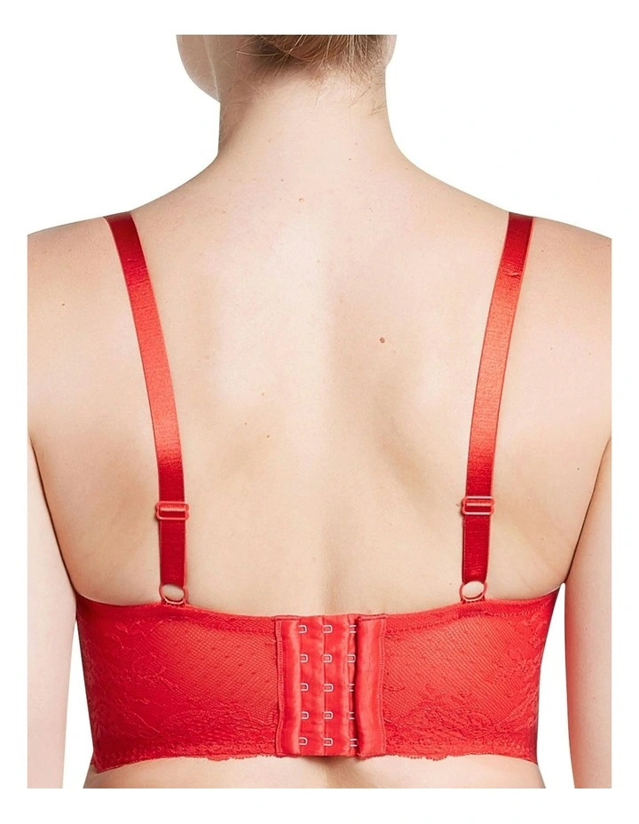 Sandrine Underwired Longline Plunge Bra in Racing Red image 2
